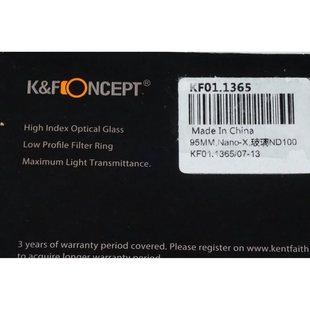 K&F Concept Nano-X ND1000 Filter Slim 95mm Filter NEW! Open Box